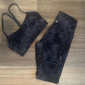Lululemon Align Matching Set in Diamond Dye Pitch Grey Graphite Grey